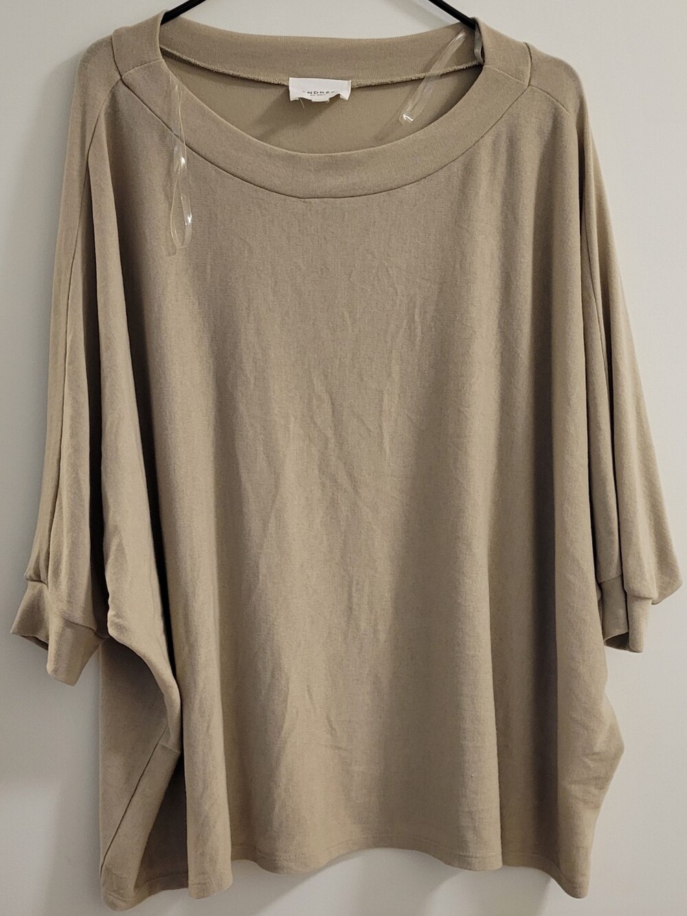 ANDREE BY UNIT Oversized Dolman Sleeve Tunic in Taupe